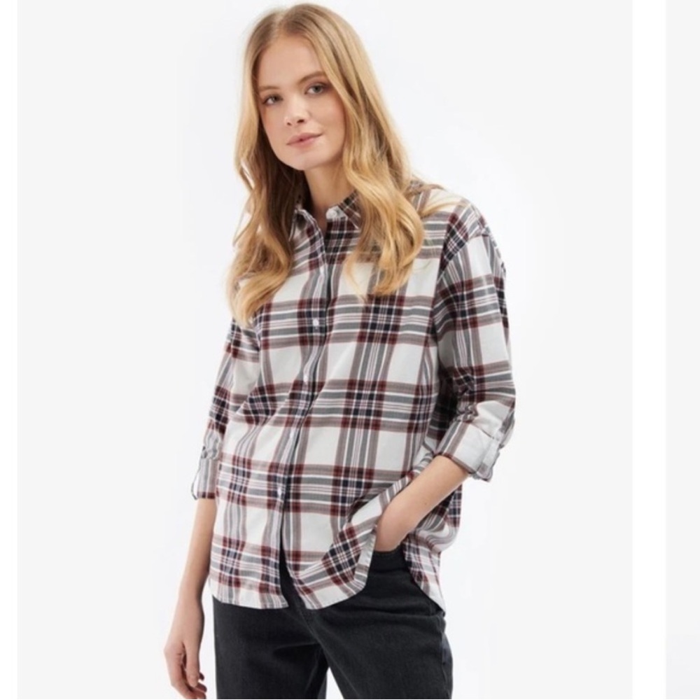 Barbour Bethwin plaid button down Shirt size 6 US 10 UK
